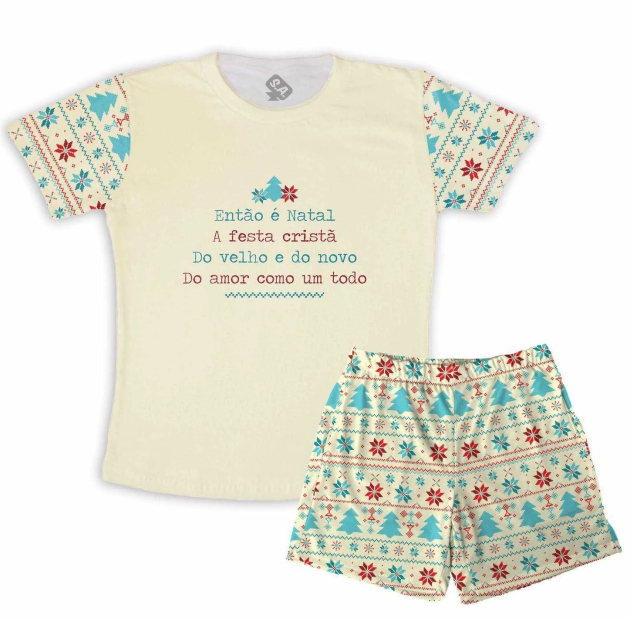 Pijama Masculino Adulto Verão  Então é Natal 