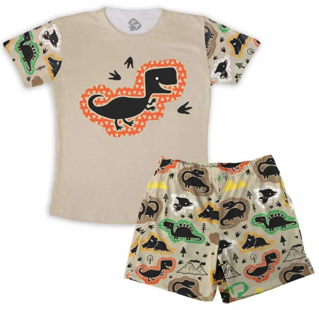 Pijama Masculino Infantil De Malha Dino 