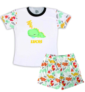 Pijama Masculino Infantil De Malha Dinossauro 