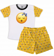 Pijama Masculino Infantil De Malha Emoji