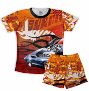 Pijama Masculino Infantil De Malha Hot wheels 