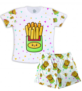 Pijama Masculino Infantil De Malha Tema Batata Frita 