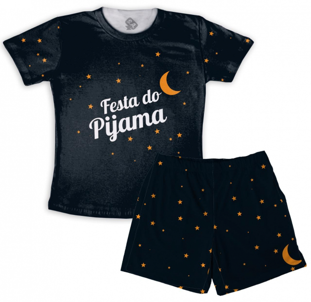 Pijama Masculino Infantil De Malha Tema Festa Do Pijama