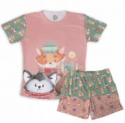 Pijama Masculino Infantil Verão  Bichos do Bosque Natal 