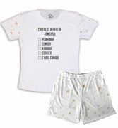 Pijama Masculino Malha Tema Ano Novo 2021- Checklist Reveillon Em Casa