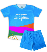 Pijama Masculino Malha Tema Bloquinho Do Pijama Azul 