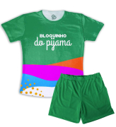 Pijama Masculino Malha Tema Bloquinho Do Pijama Verde