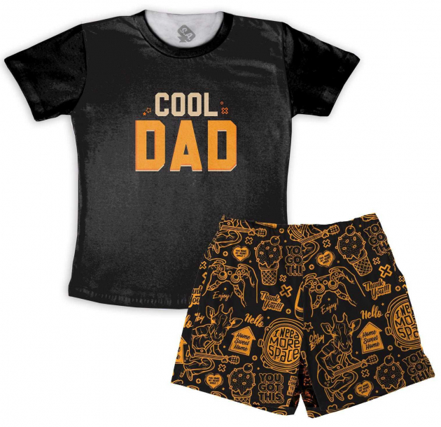 Pijama Verão Masculino Adulto Dia Dos Pais Cool Dad Pai Legal 