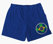 Short Tactel Azul  Masculino Infantil  Para A Copa