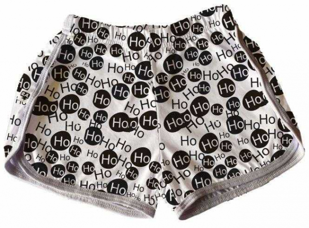 Short Tactel Feminino Adulto Branco Natal Hohoho 