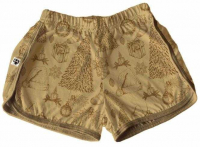 Short Tactel Feminino Adulto  Enfeites Natal Bege 