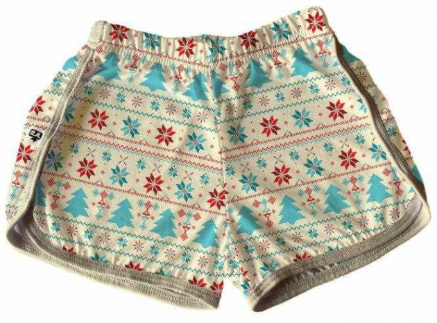 Short Tactel Feminino Adulto  Estampa Tricô Natalino 