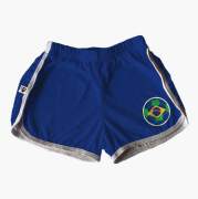 Short Tactel Feminino Adulto Verão Azul Para A Copa 