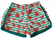 Short Tactel Feminino Adulto Verão Melância Listrado 