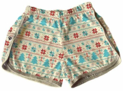 Short Tactel Feminino Infantil Estampa  Tricô Natalino 