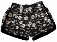 Short Tactel Feminino Infantil  Preto  Natal Hohoho