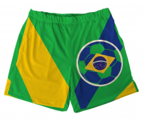 Short Tactel Infantil Com Cores Da Bandeira Para A Copa