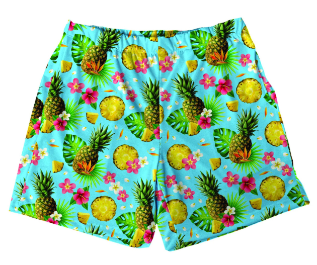 Short Tactel Masculino Adulto Abacaxi 