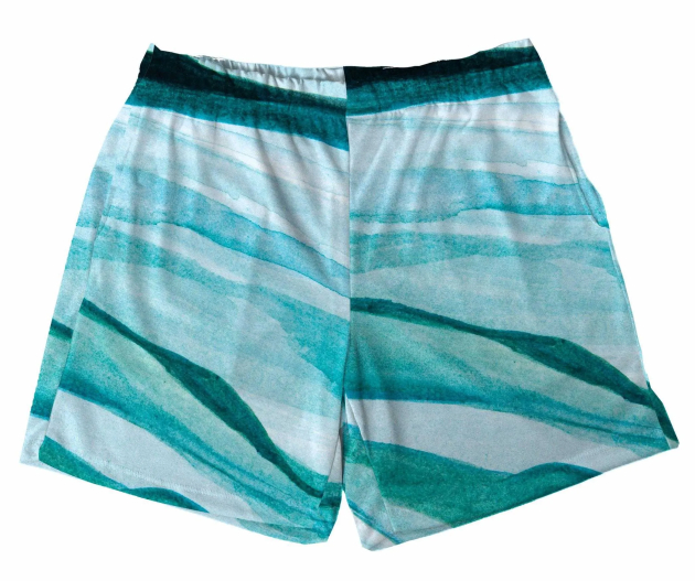 Short Tactel Masculino Adulto Azul Marmorizado 