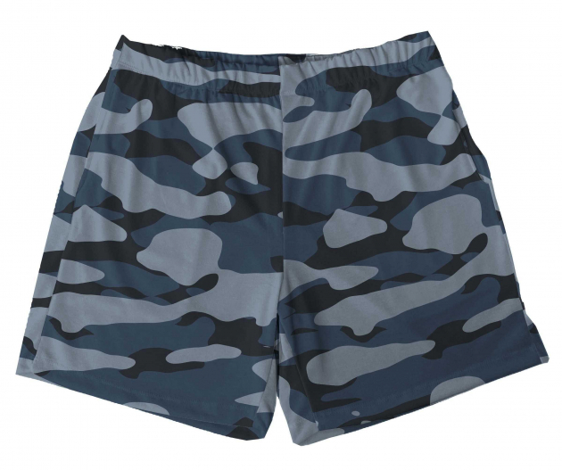 Short Tactel Masculino Adulto Camuflado Azul 