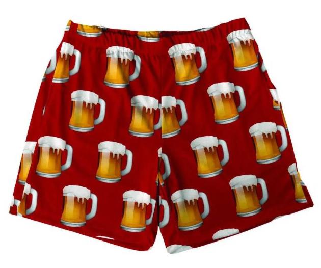 Short Tactel Masculino Adulto Cerveja Vermelho 