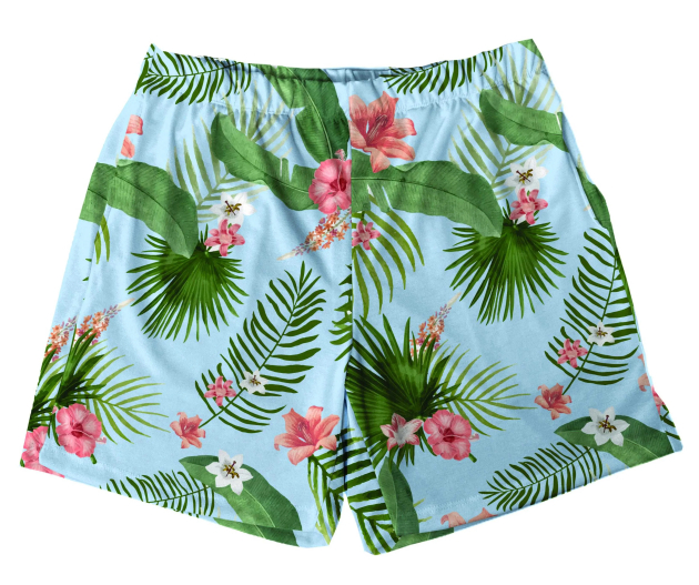 Short Tactel Masculino Adulto Floral 