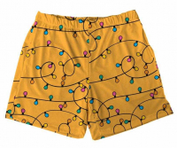 Short Tactel Masculino Adulto Luzes Natal Amarelo 