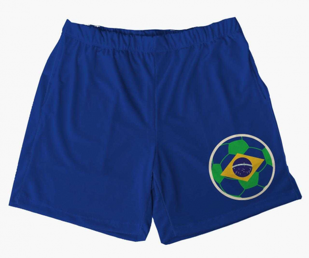 Short Tactel Masculino  Azul Para A Copa Do Mundo  