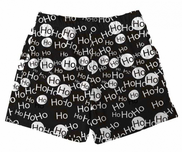 Short Tactel Masculino Infantil Natal Hohoho Preto 