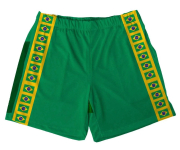 Short Tactel Masculino Infantil Para A Copa Com Bandeira