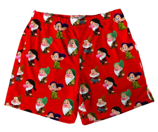 Short Tactel Masculino Infantil Sete Anões Vermelho