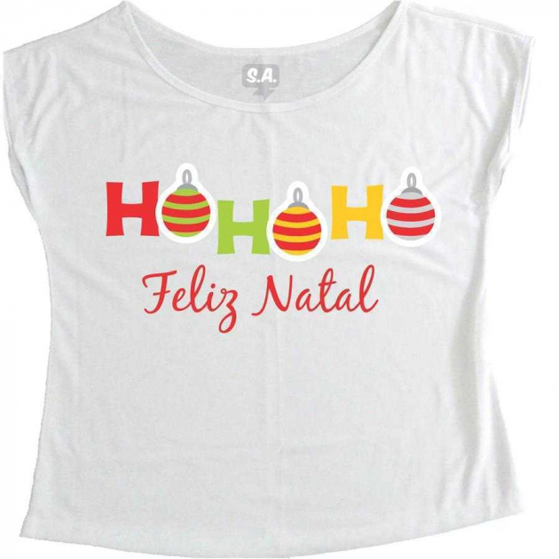 T-Shirt Feminina Ho Ho Ho Feliz Natal