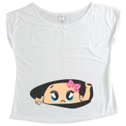 T-Shirt Gestante Menina Espiando Olhos Azuis