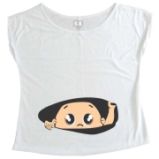 T-Shirt Gestante Menino Espiando Olhos Castanhos