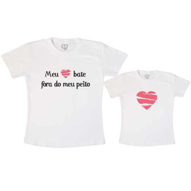 Tal Mãe Tal Filha(o) Camiseta Meu Coração Bate