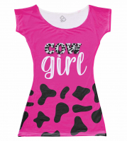 Vestido Adulto Carnaval Cow Girl Rosa