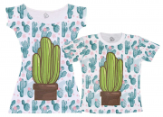 Vestido E Camiseta Mãe E Filho  Cactus