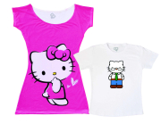 Vestido E Camiseta - Tal Mãe Tal Filho Hello Kit