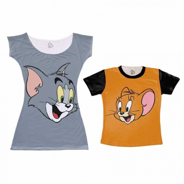 Vestido E Camiseta - Tal Mãe Tal Filho Tom E  Jerry