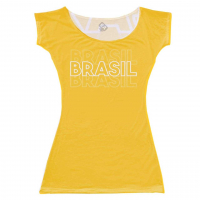 Vestido Infantil Copa Do Mundo Amarelo 