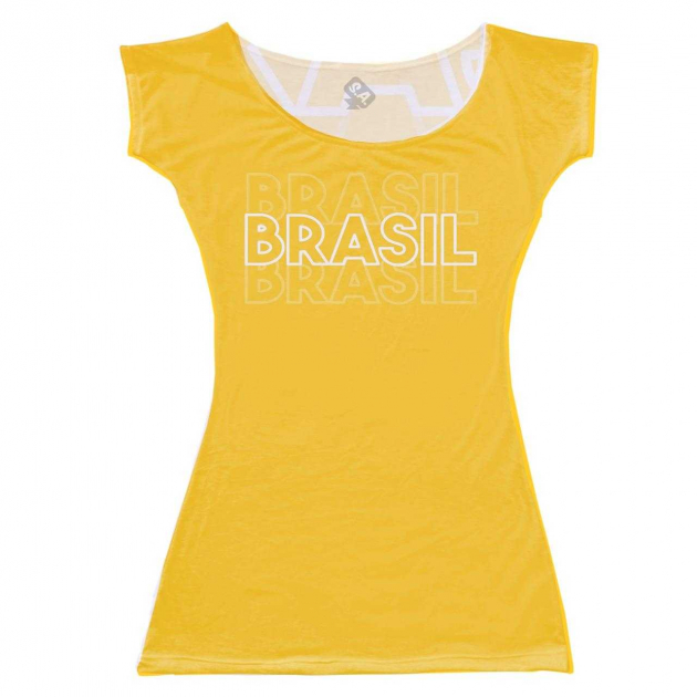 Vestido Infantil Copa Do Mundo Amarelo 