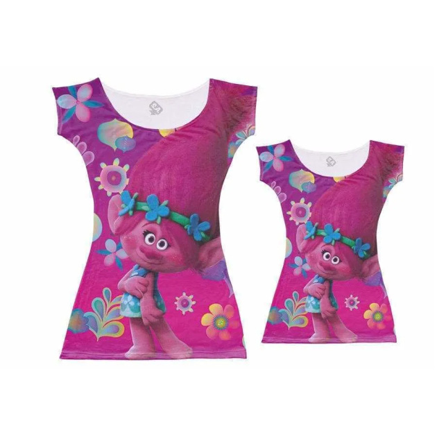 Vestidos Tal Mãe Tal Filha - Trolls